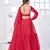 Rani pink Thread with Sequins embroidered net semi stitched party lehenga