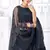 Navy-blue Thread with Sequins embroidered net semi stitched wedding lehenga