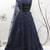 Navy-blue Thread with Sequins embroidered net semi stitched wedding lehenga