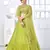 Fluorescent green Thread with Sequins embroidered net semi stitched party lehenga