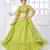 Fluorescent green Thread with Sequins embroidered net semi stitched party lehenga
