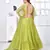 Fluorescent green Thread with Sequins embroidered net semi stitched party lehenga