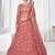 Dusty Pink Thread with Sequins embroidered net semi stitched wedding lehenga