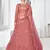 Dusty Pink Thread with Sequins embroidered net semi stitched wedding lehenga