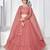 Dusty Pink Thread with Sequins embroidered net semi stitched wedding lehenga