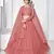 Dusty Pink Thread with Sequins embroidered net semi stitched wedding lehenga