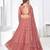 Dusty Pink Thread with Sequins embroidered net semi stitched wedding lehenga