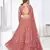 Dusty Pink Thread with Sequins embroidered net semi stitched wedding lehenga