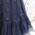 Navy-blue Thread with Sequins embroidered net semi stitched wedding lehenga