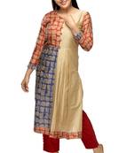 Multicolor hand woven viscose multicolor-kurtis