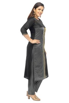 Black hand woven viscose multicolor-kurtis 2