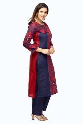 Dark-onion-pink hand woven viscose multicolor-kurtis 2