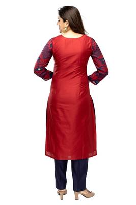 Dark-onion-pink hand woven viscose multicolor-kurtis 4