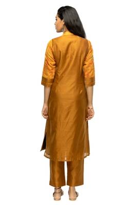 Orange hand woven viscose multicolor-kurtis 4