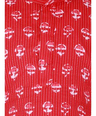 Block Print Cotton Kurta for Boys  Red 5