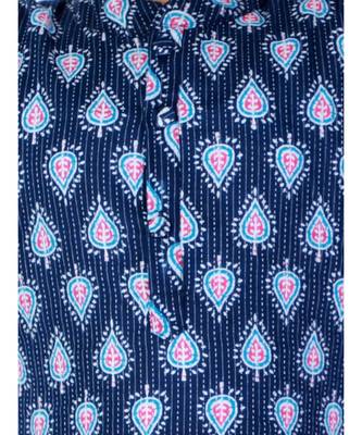 Block Print Cotton Kurta for Girls  Blue 5