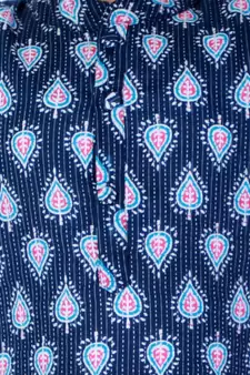 Block Print Cotton Kurta for Girls  Blue