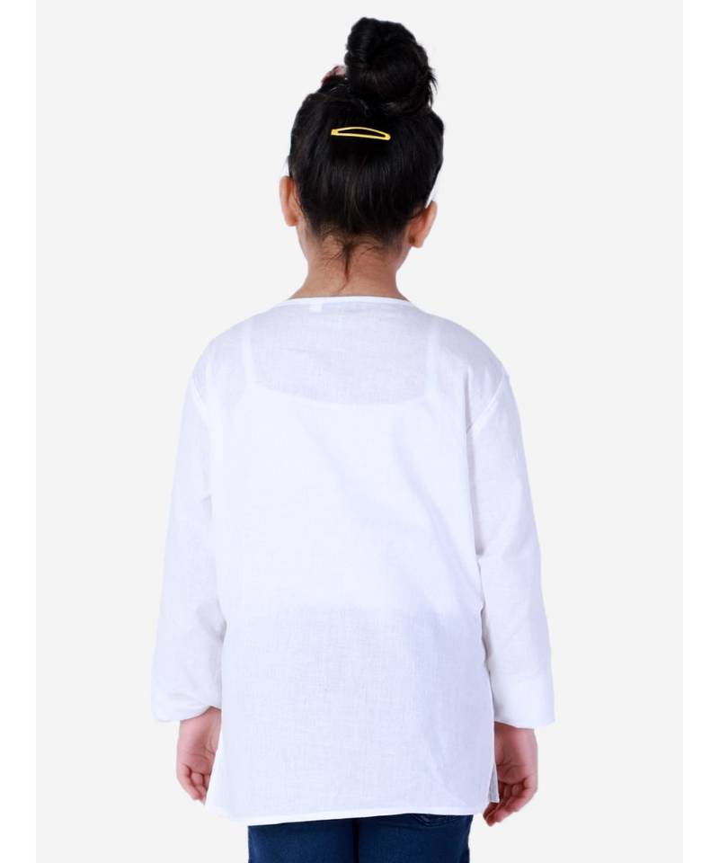 Cotton Holi Full Sleeve Kurta   White