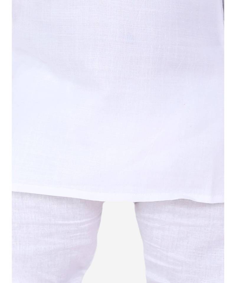 Stand Collar Cotton Kurta pajama White