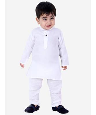 Stand Collar Cotton Kurta pajama White 4