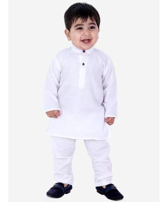 Stand Collar Cotton Kurta pajama White 5