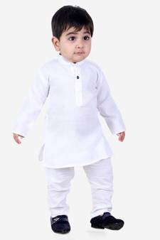 Stand Collar Cotton Kurta pajama White