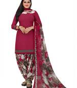 Maroon printed crepe salwar