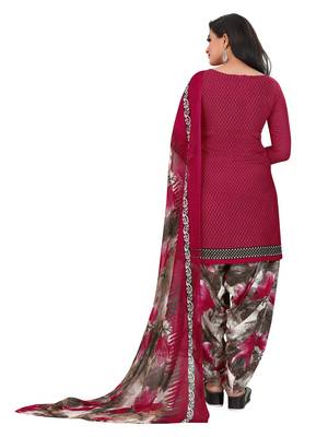 Maroon printed crepe salwar 2