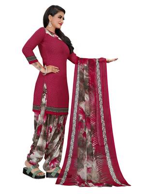 Maroon printed crepe salwar 3