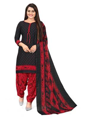 Black printed crepe salwar 1