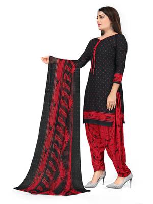 Black printed crepe salwar 2