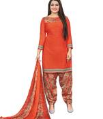 Orange printed crepe salwar