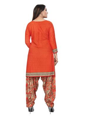 Orange printed crepe salwar 2