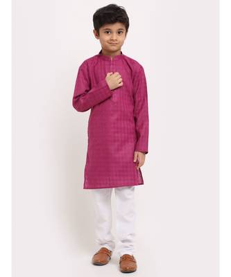 Boys Purple Cotton Kurta 1