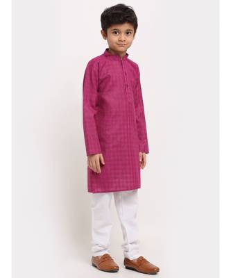 Boys Purple Cotton Kurta 3