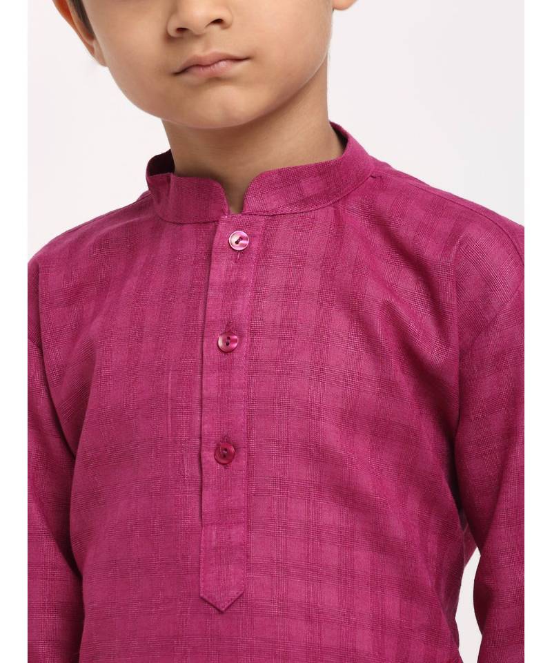 Boys Purple Cotton Kurta