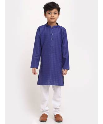 Boys Royal Blue Cotton Kurta 1