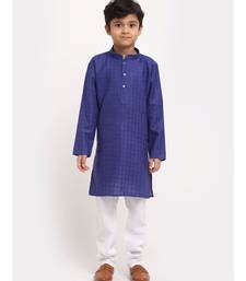 Boys Royal Blue Cotton Kurta