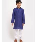 Boys Royal Blue Cotton Kurta