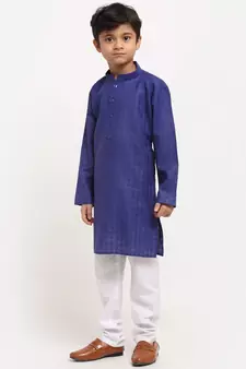 Boys Royal Blue Cotton Kurta