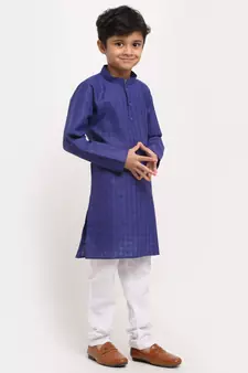 Boys Royal Blue Cotton Kurta