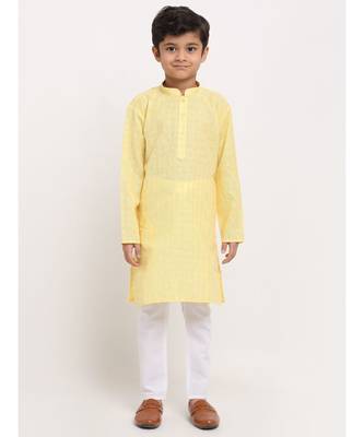 Boys Yellow Cotton Kurta 1