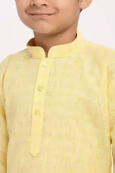 Boys Yellow Cotton Kurta