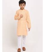 Boys Peach Cotton Kurta