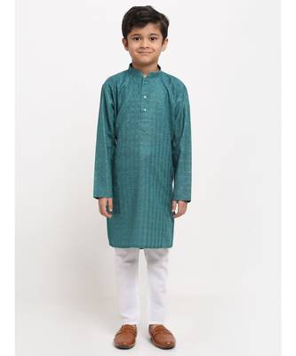 Boys Green Cotton Kurta 1