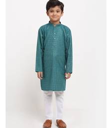 Boys Green Cotton Kurta