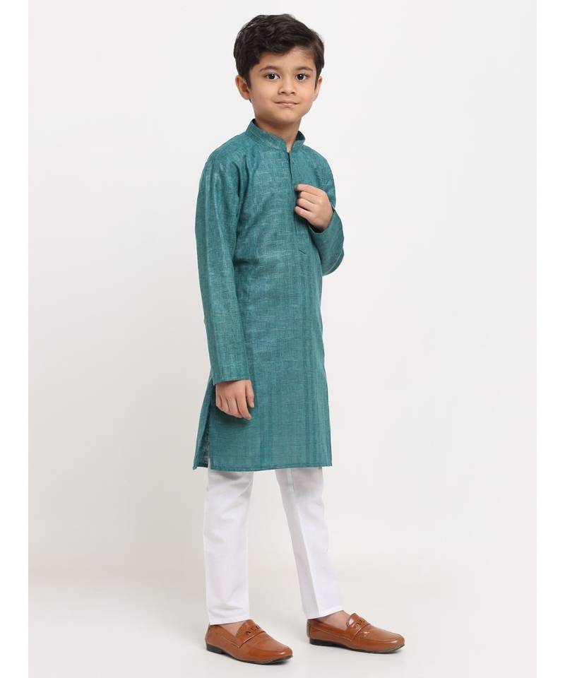 Boys Green Cotton Kurta