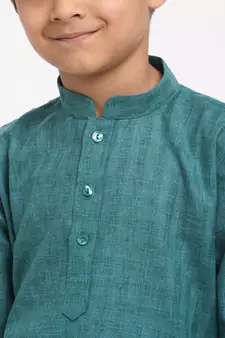 Boys Green Cotton Kurta