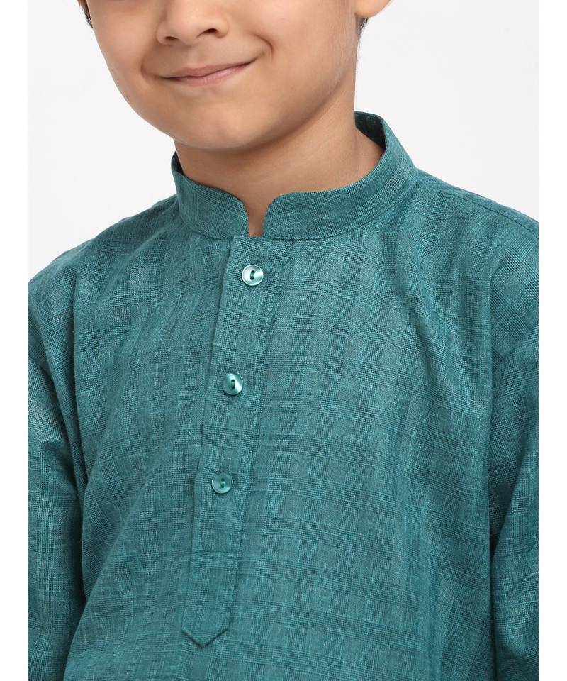Boys Green Cotton Kurta