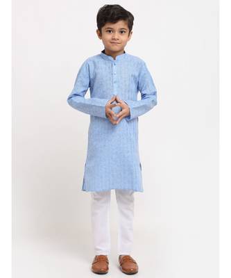 Boys Sky Blue Cotton Kurta 1